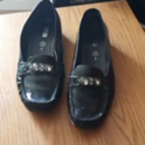 Black patent leather shoes